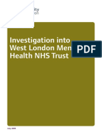 Investigation Into West London Mental Health NHS Trust