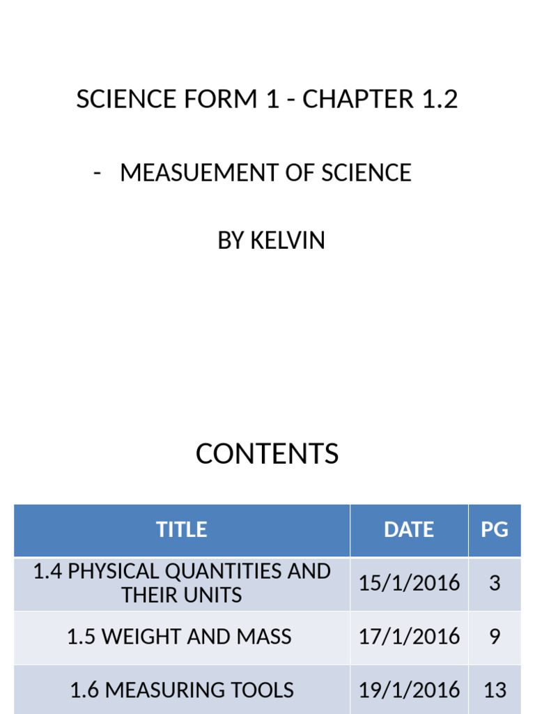Measurement of Physical Quantities | PDF | Weight | Kilogram