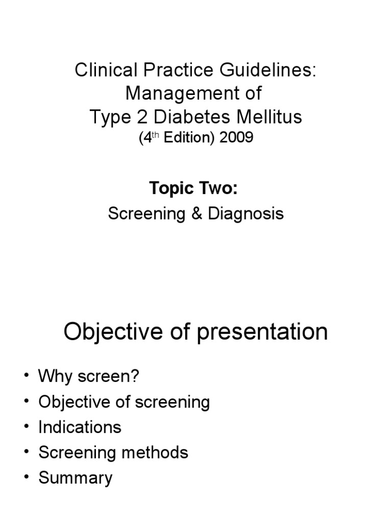 Type 2 Diabetes Screening Guidelines | PDF | Diabetes Mellitus ...