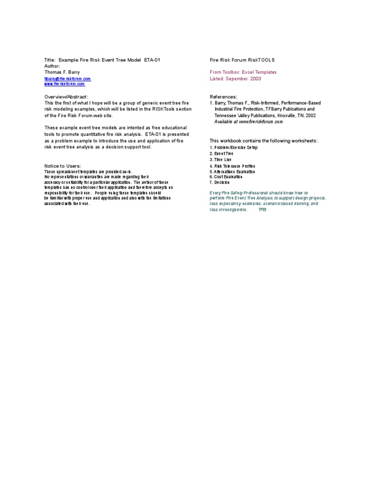 Fire Risk Event Tree Model | PDF | Risk | Risk Management