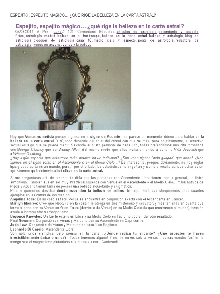 Belleza en La Carta Astral | PDF | Horóscopo | Belleza