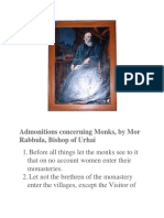 Admonitions To The Monks