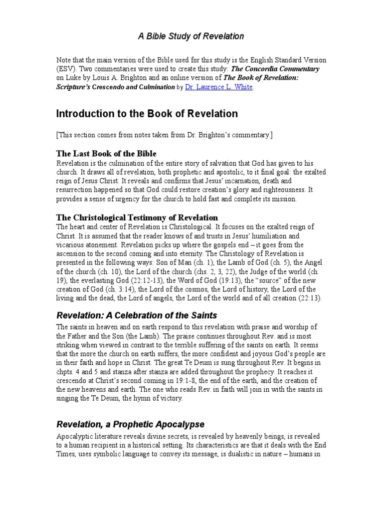 Bible Study on Revelation's Message | PDF | Book Of Revelation | Glory ...