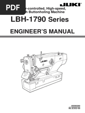 Instruction Manual Juki Lbh 1790 Machines Mechanical Engineering