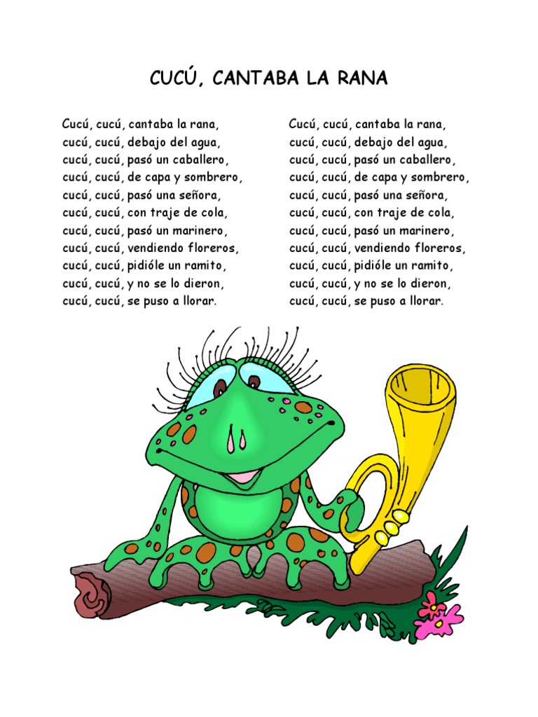 CUCÚ, CANTABA LA RANA: LETRA ORIGINAL | PDF | Arte