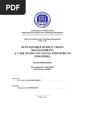 Sustainable Supply Chain Cocoa Indo Supply Chain Management