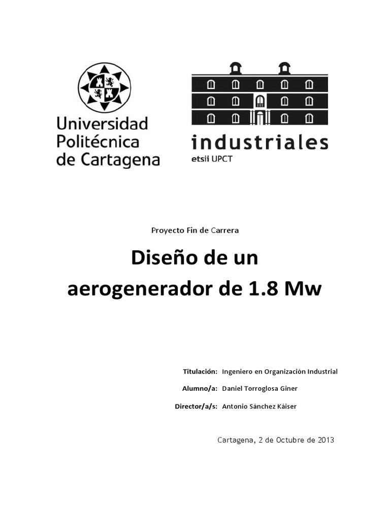 Diseño de Aerogenerador 1.8 MW | PDF | Turbina eólica | Granja eólica
