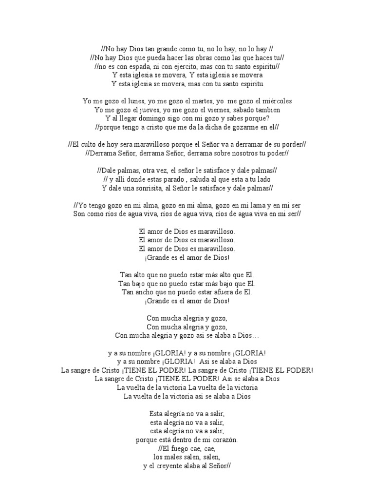 Letra Canto Yo Tengo Gozo En Mi Alma letra canto yo tengo gozo en mi alma