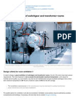 Ventilation Requirements for Switchgear and Transformer Rooms