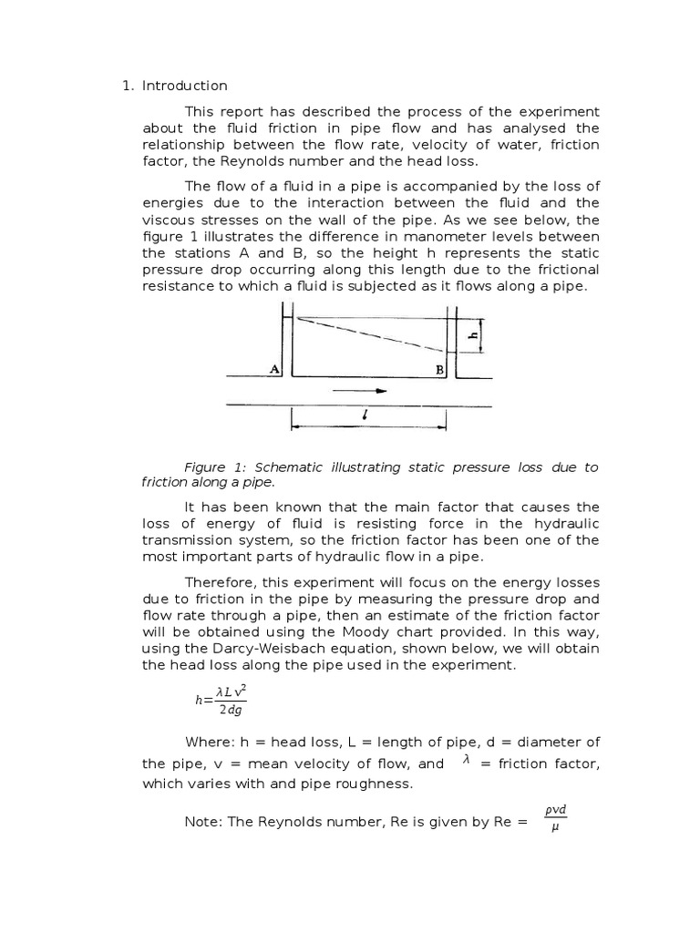 Analysis of Fluid Friction in Pipe Flow | PDF | Fluid Dynamics ...