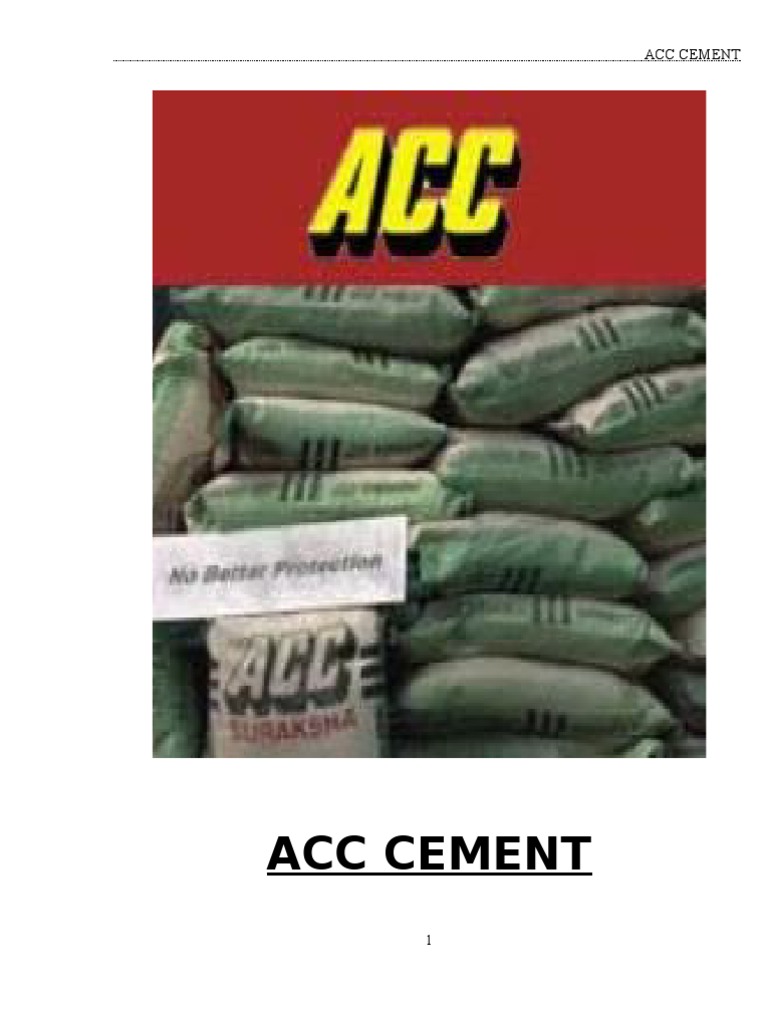 Acc Cement PDF Concrete Strategic Management