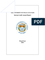UTEP -2013 Internal Audit Annual Report (Final)