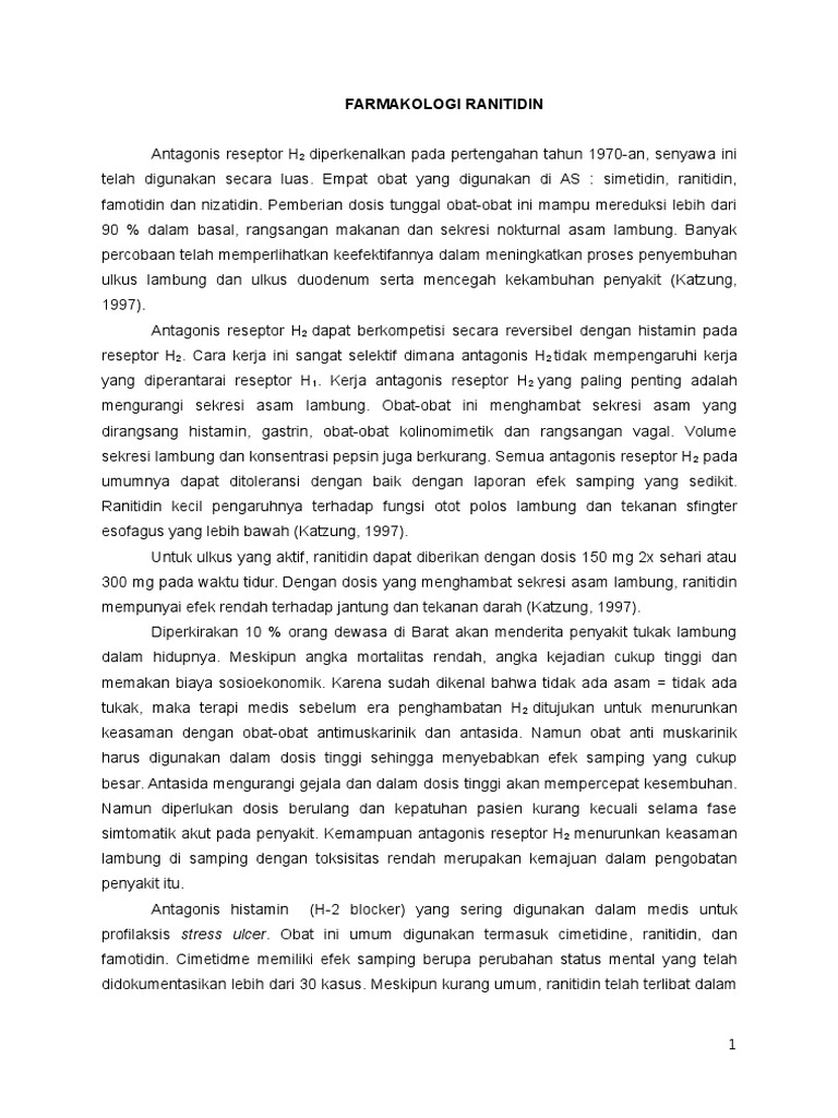 Farmakologi dan Efek Ranitidin | PDF | Kesehatan Holistik