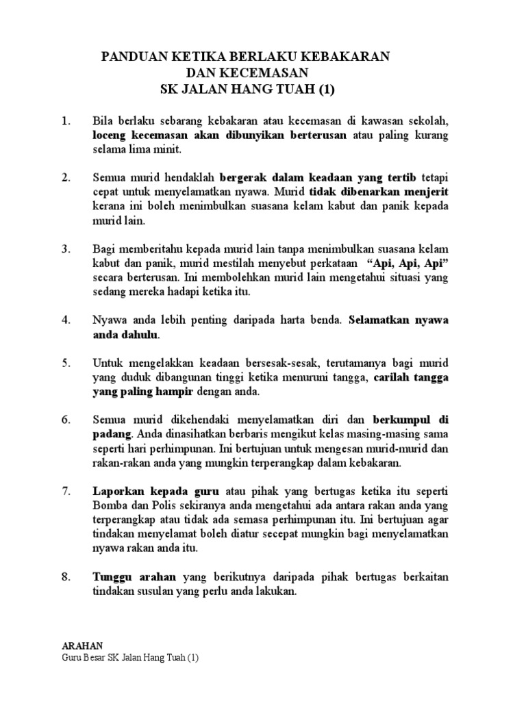 Panduan Ketika Berlaku Kebakaran Pdf