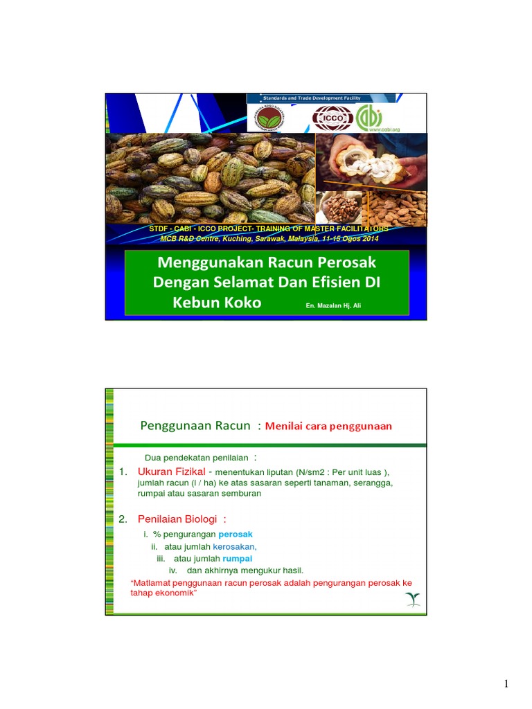 Menggunakan Racun Perosak Dengan Selamat Dan Efisien Di Kebun Koko | PDF