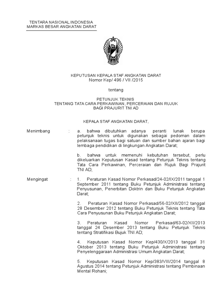 Contoh Surat Cerai Secara Dinas Tni Nusagates