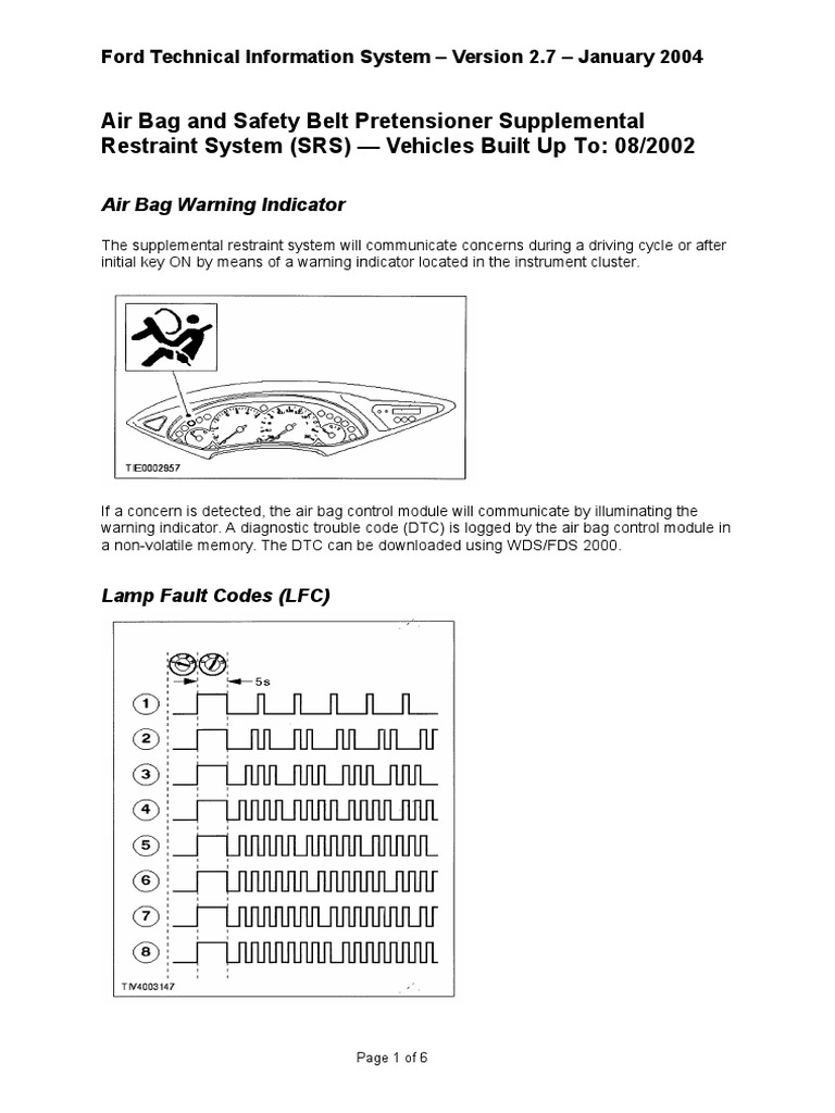 Air Bag and Safety Belt Pretensioner | PDF | Airbag | Seat Belt