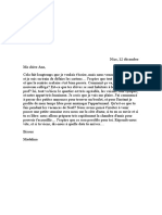 Un Exemple de Lettre Informelle, Formelle en Français