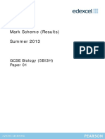 Mark Scheme (Results) Summer 2013: GCSE Biology (5BI3H) Paper 01