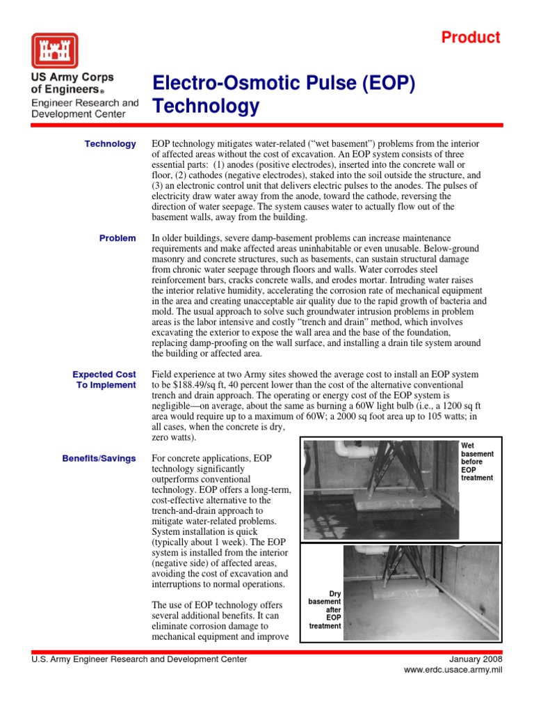 EOP Technology for Wet Basement Solutions | PDF | Anode | Basement