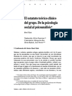 Kaës, "El Estatuto Teorico Clinico Del Grupo. de La Psicologia Social Al Psicoanalisis"