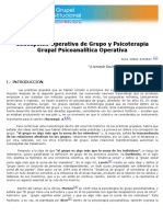 Gómez Esteban, "Concepción Operativa de Grupo y Psicoterapia Grupal Psicoanalítica Operativa"