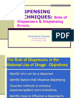 Dispensing Techniques:: Role of Dispensers & Dispensing Errors