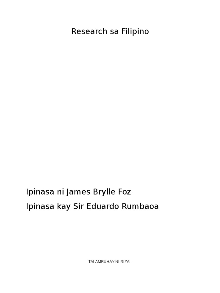 Research Sa Filipino | PDF