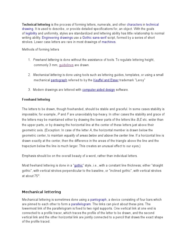 Engineering Lettering Techniques Guide | PDF | Writing | Science