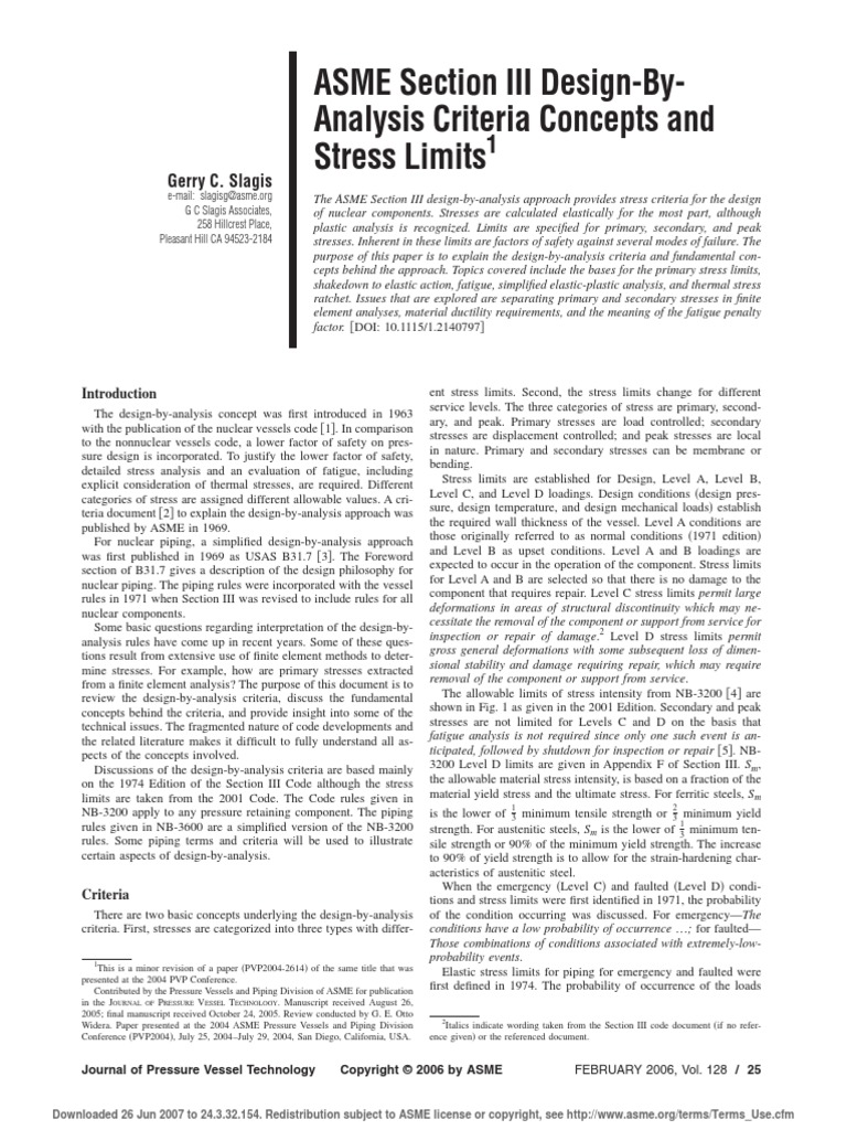 ASME III Design by Analysis - 2006 | PDF | Deformation (Engineering ...