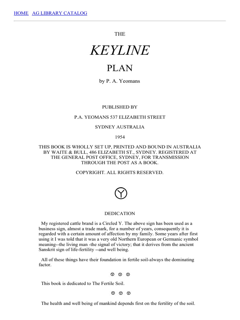 The Keyline Plan | PDF | Contour Line | Soil Fertility