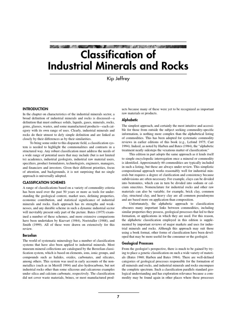 Classification of Industrial Minerals | PDF