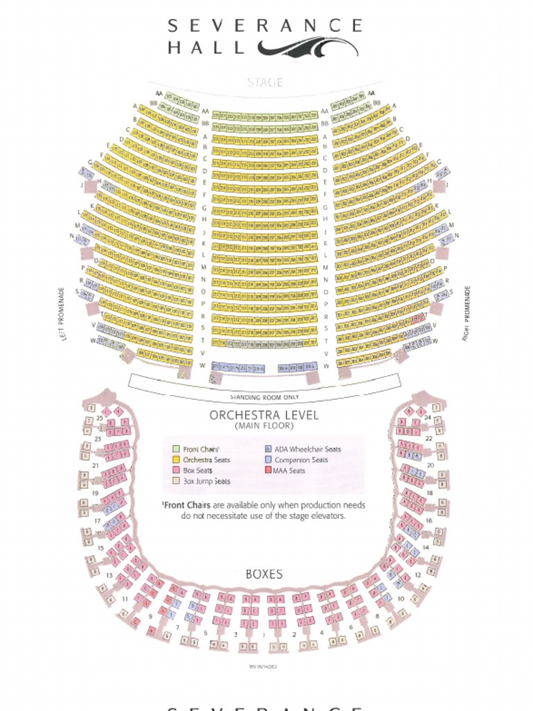 Severance Hall Concert Hall Seating Chart PDF