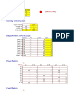 Layout Data for 10 Department Production Facility