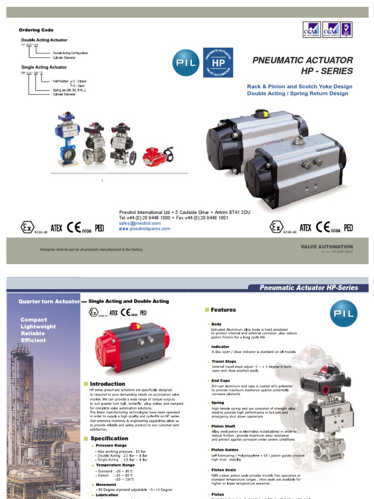HP-Series Pneumatic Actuator Overview | PDF | Actuator | Washer (Hardware)