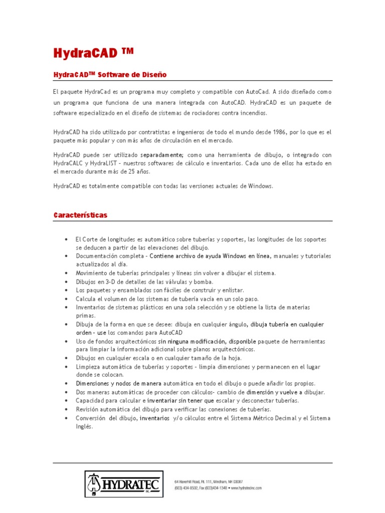 Software HydraCAD para Diseño de Rociadores | PDF | Herramientas ...