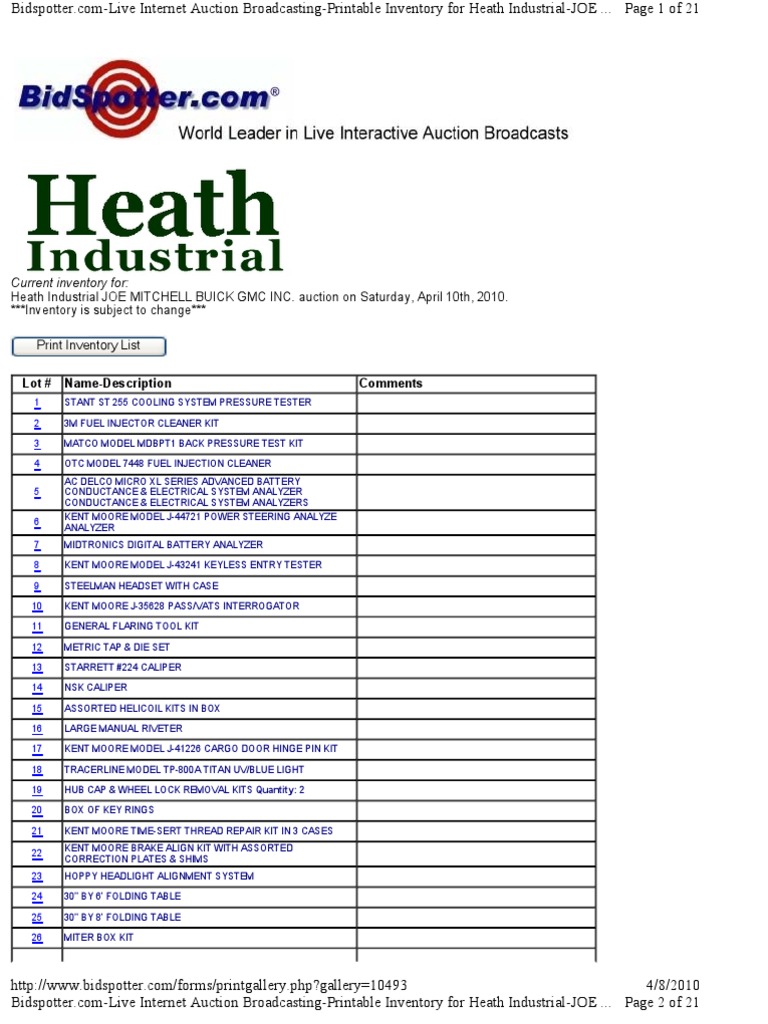 Heath Industrial Auction Servicesnull