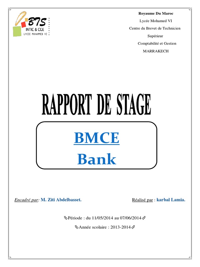 Rapport de Stage Bmce