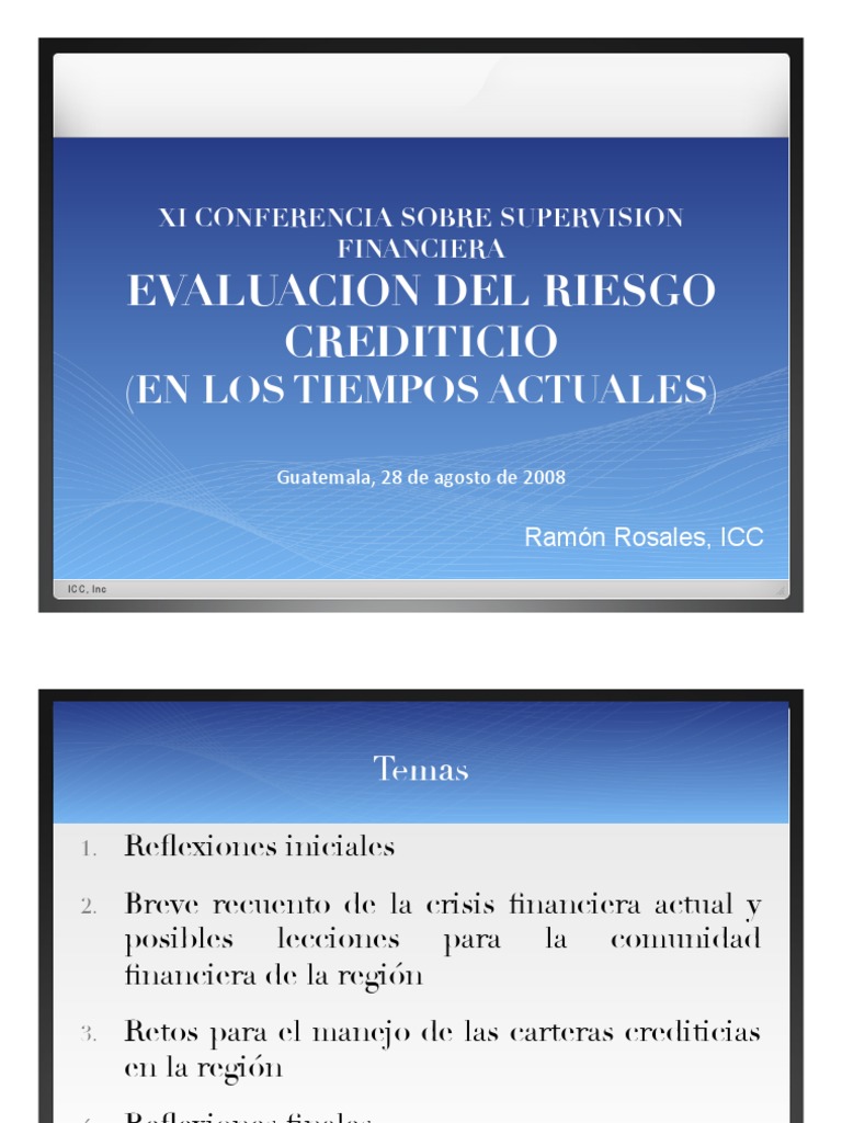 Evaluación Del Riesgo Crediticio Basilea Ii Bancos Prueba