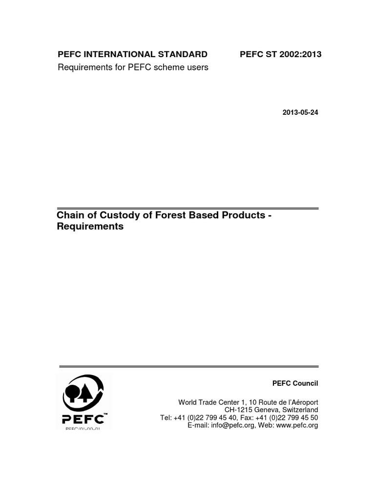 PEFC ST 2002-2013 CoC Standard 2013-05-24 | PDF | Risk Management | Iso ...