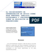 El Procedimiento de Determinación de Oficio Sobre Base Presunta