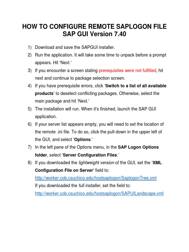 SAP GUI 7.40 Installation Guide | PDF | Business | Technology & Engineering
