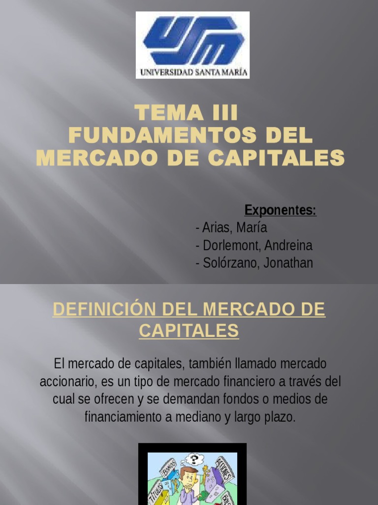 Fundamentos del Mercado de Capitales | PDF | Finanzas y dinero