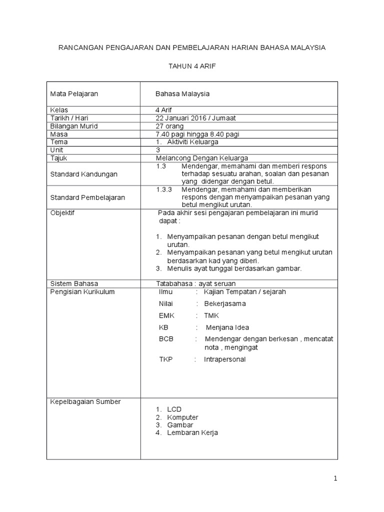 Rph Bahasa Melayu Kssr Tahun 4 Pdf