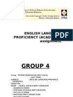 English Language Proficiency (Academic) Assignment