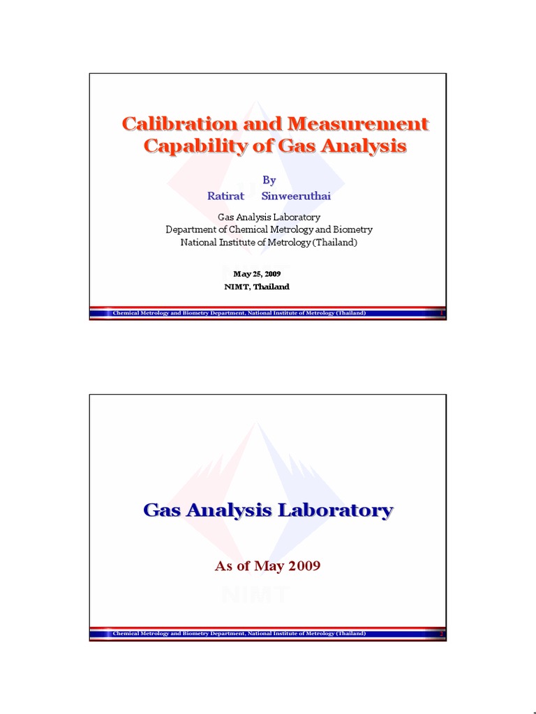 Calibration and Measurement Capability of Gas Analysis PDF