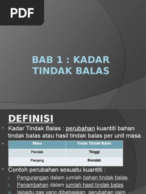 Kadar Tindak Balas Pdf