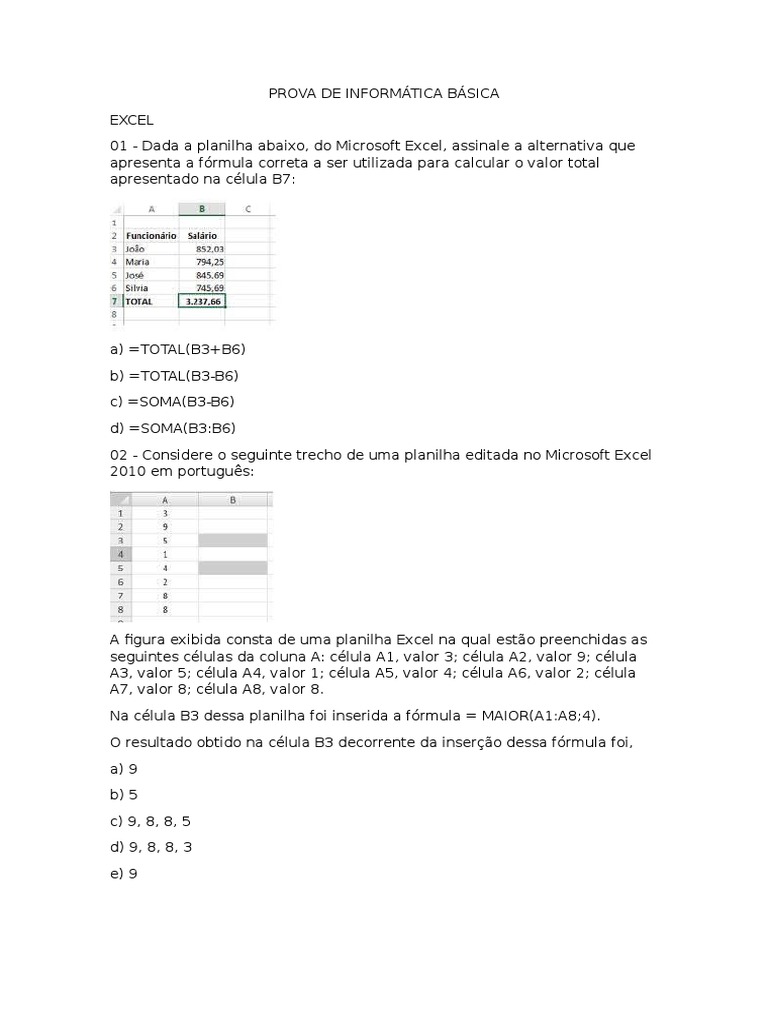 Perguntas De Informática Que Cai Em Concurso