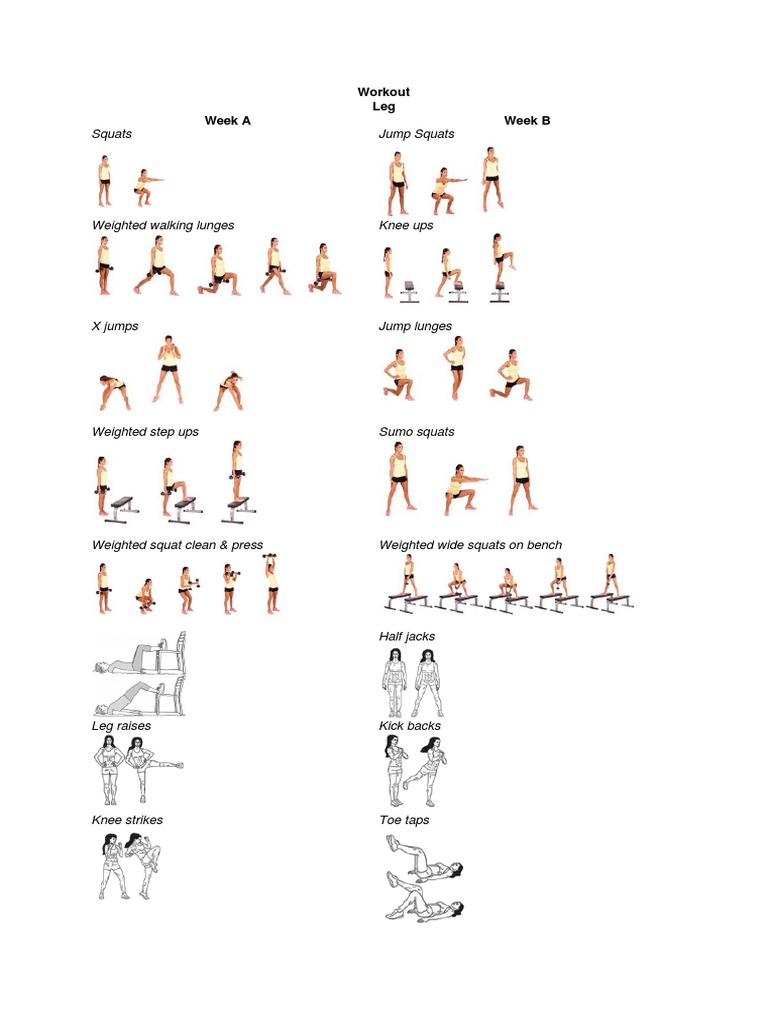 Squats Jump Squats: Workout Leg Week A Week B | PDF