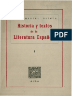 Historia y Textos de La Literatura Espanola I